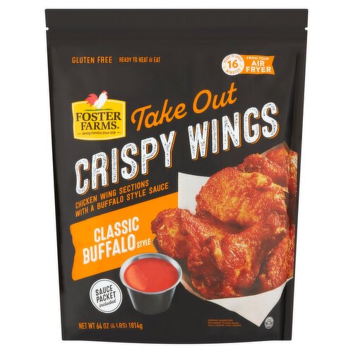 Foster Farms Classic Buffalo Style Take Out Crispy Wings, 64 oz