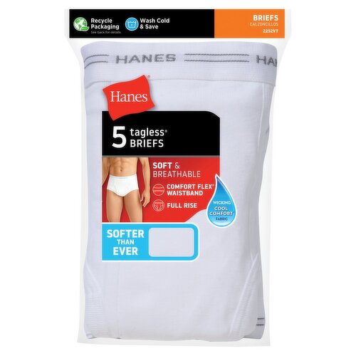 Hanes Tagless Briefs, 5 count