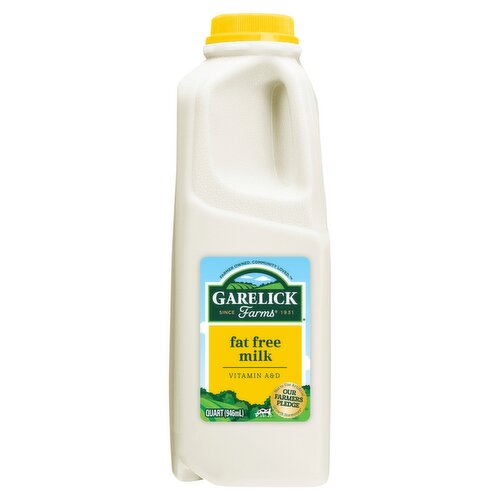 Garelick Farms Fat Free Milk, 1 quart