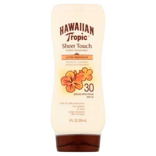 Hawaiian Tropic Sheer Touch Ultra Radiance Broad Spectrum Lotion Sunscreen, SPF 30, 8 fl oz
