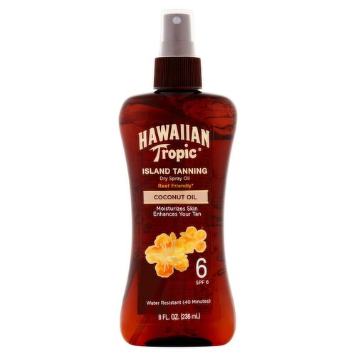 Hawaiian Tropic Island Tanning Coconut Oil Dry Spray Oil, SPF 6, 8 fl oz