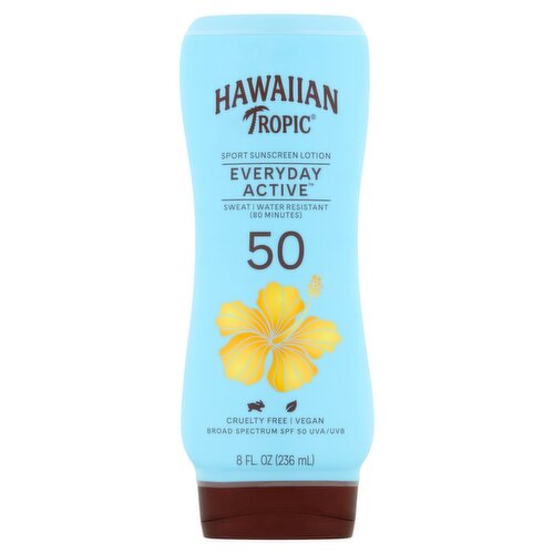 Hawaiian Tropic Everyday Active Broad Spectrum Sport Sunscreen Lotion, SPF 50, 8 fl oz