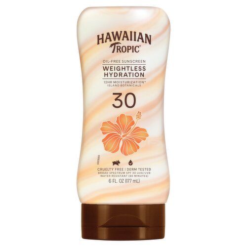 Hawaiian Tropic Weightless Hydration Broad Spectrum Non-Greasy Sunscreen, SPF 30, 6 fl oz