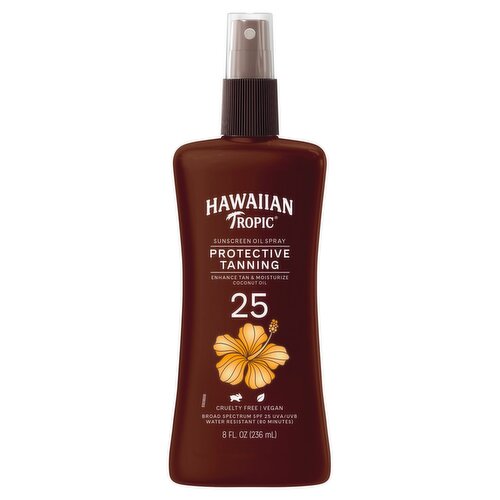 Hawaiian Tropic Protective Tanning Tropic Broad Spectrum Sunscreen Oil Spray, SPF 25, 8 fl oz