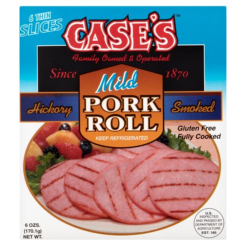 Case's Hickory Smoked Mild Pork Roll, 6 count, 6 oz