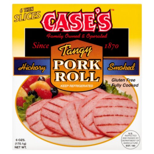 Case's Hickory Smoked Tangy Pork Roll, 6 count, 6 oz