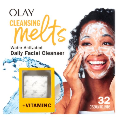 Olay Cleansing Melts Water-Activated Daily Facial Cleanser Dissolving Pads, 32 count