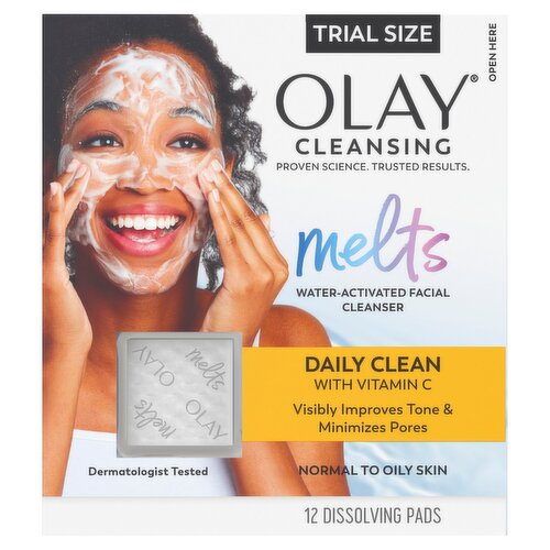 Olay Cleansing Melts Water-Activated Facial Cleanser Trial Size, 12 count