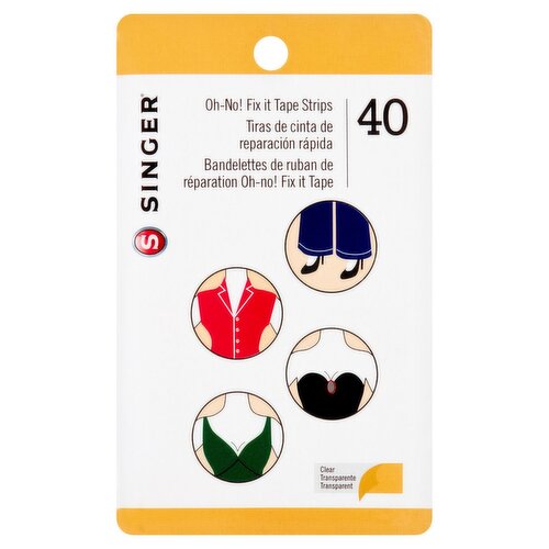 Singer Clear Oh-No! Fix It Tape Strips, 40 count