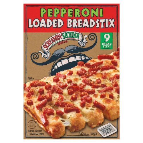 Screamin' Sicilian Pizza Co. Pepperoni Loaded Breadstix, 9 count, 16.55 oz