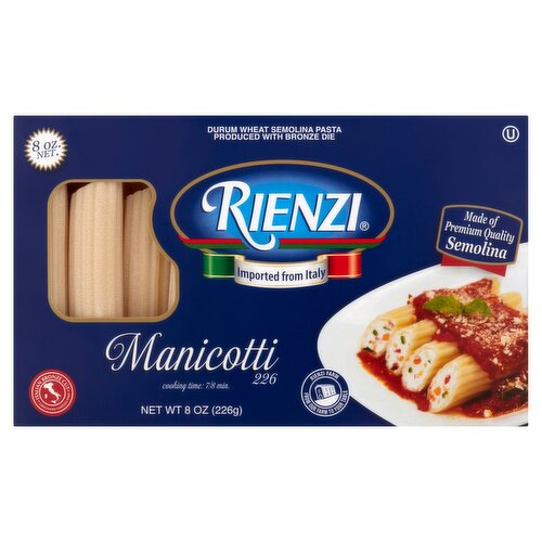 RIENZI Manicotti 226 Pasta, 8 oz