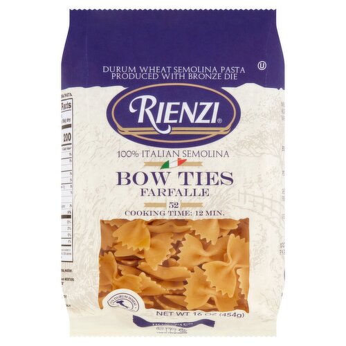 Rienzi 52 Farfalle Bow Ties Pasta, 16 oz