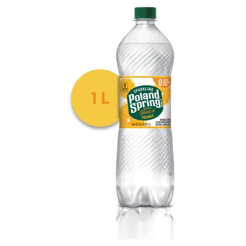 Poland Spring Sparkling Orange Flavor Spring Water, 33.8 fl oz