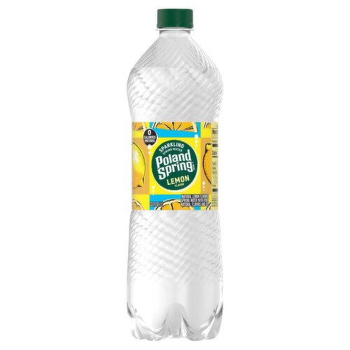 Poland Spring Sparkling Lemon Flavor Spring Water, 33.8 fl oz