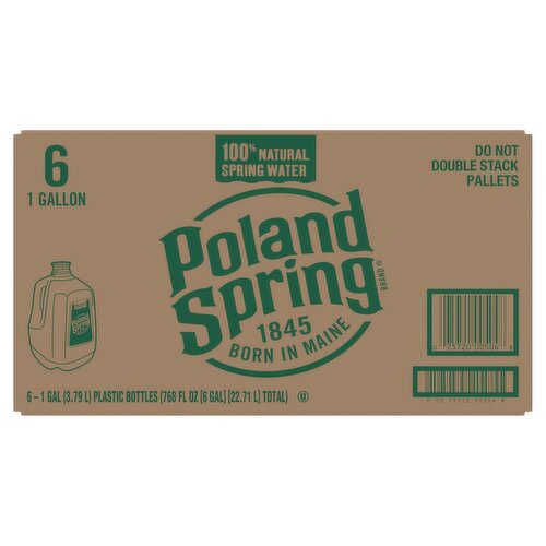 Poland Spring 100% Natural Spring Water, 1 gal, 6 count