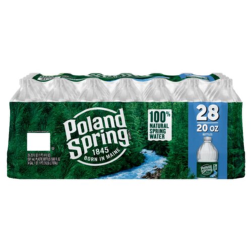 Poland Spring 100% Natural Spring Water, 20 fl oz, 28 count