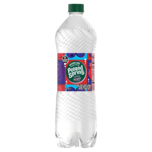 Poland Spring Triple Berry Flavor Sparkling Spring Water, 33.8 oz. Bottle