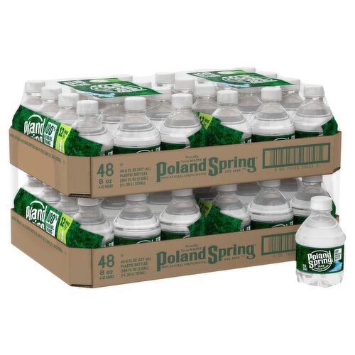 Poland Spring 100% Natural Spring Water, 8 fl oz, 48 count