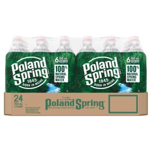 POLAND SPRING Brand 100% Natural Spring Water, 23.7-ounce plastic bottles (Total of 24)