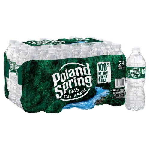 Poland Spring 100% Natural Spring Water, 16.9 fl oz, 24 count
