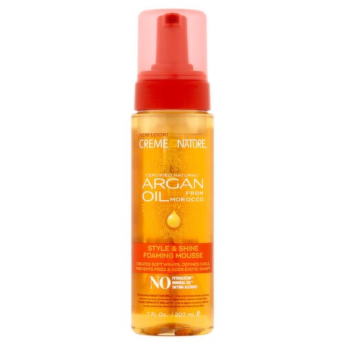 Creme of Nature Argan Oil from Morocco Style & Shine Foaming Mousse, 7 fl oz