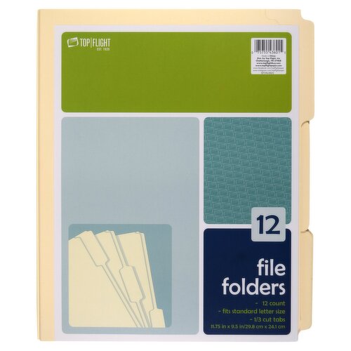 Top Flight File Folders, 12 count