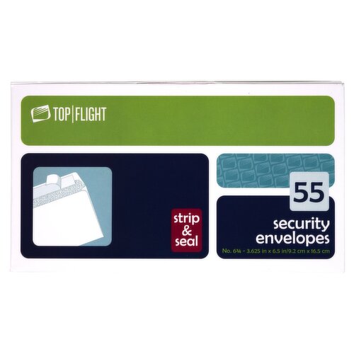 Top Flight Strip & Seal Security Envelopes, 55 count