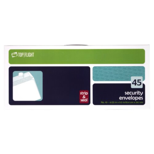Top Flight Strip & Seal Security Envelopes, 45 count