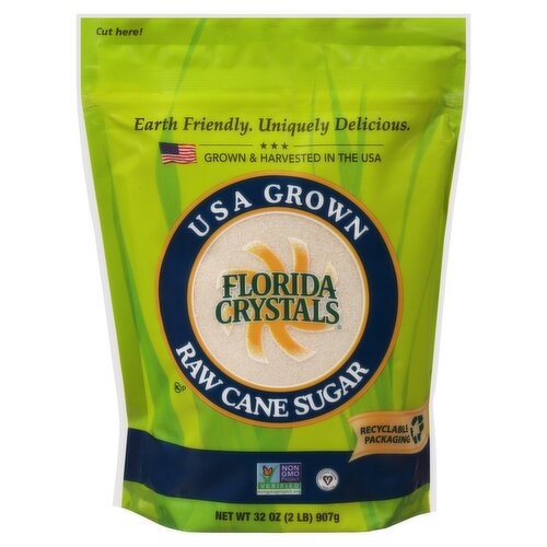 Florida Crystals USA Grown Raw Cane Sugar, 32 oz