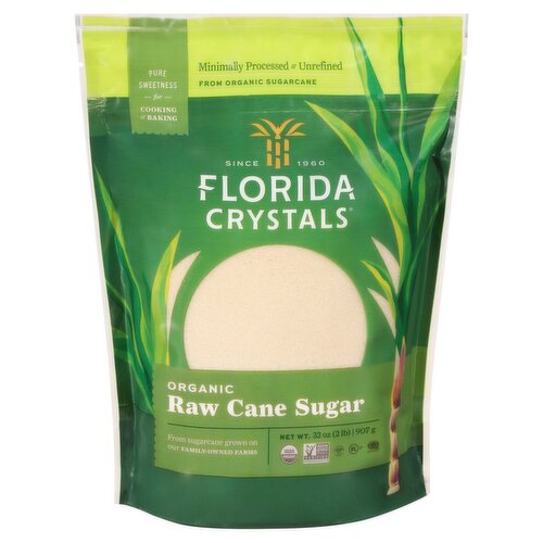 Florida Crystals Organic Raw Cane Sugar, 32 oz