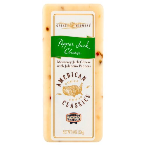 Great Midwest Monterey Jack Cheese with Jalapeño Peppers, 8 oz