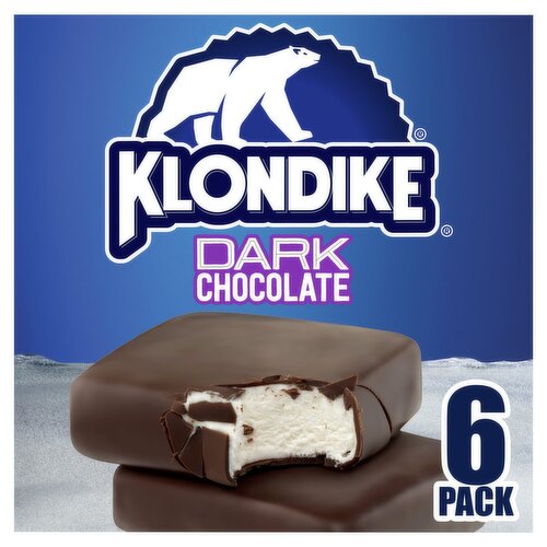 Klondike Dark Chocolate Frozen Vanilla Dairy Dessert Bar, 4.5 fl oz, 6 count