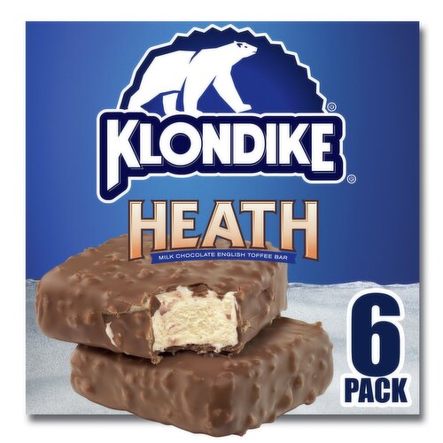 Klondike Heath Milk Chocolate English Toffee Frozen Dairy Dessert Bars, 4 fl oz, 6 count
