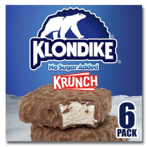Klondike No Sugar Added Krunch Ice Cream Bars, 4 fl oz, 6 count