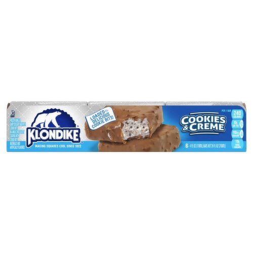 Klondike Cookies & Creme Frozen Vanilla Dairy Dessert Bar, 4 fl oz, 6 Count