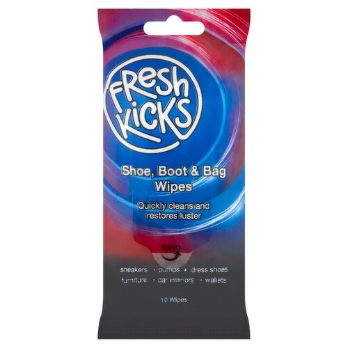 Fresh Kicks Shoe, Boot & Bag Wipes, 10 count