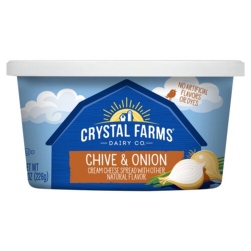 Crystal Farms Chive & Onion Cream Cheese Spread, 8 oz