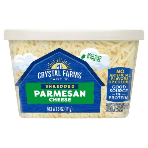 Crystal Farms Shredded Parmesan Cheese, 5 oz