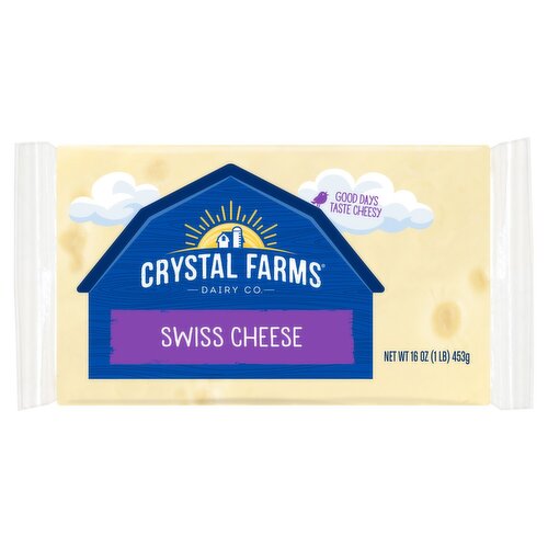 Crystal Farms Swiss Cheese, 16 oz