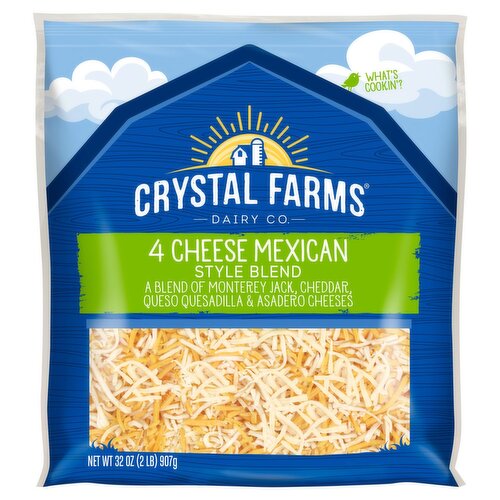 Crystal Farms 4 Mexican Style Blend Cheese, 32 oz