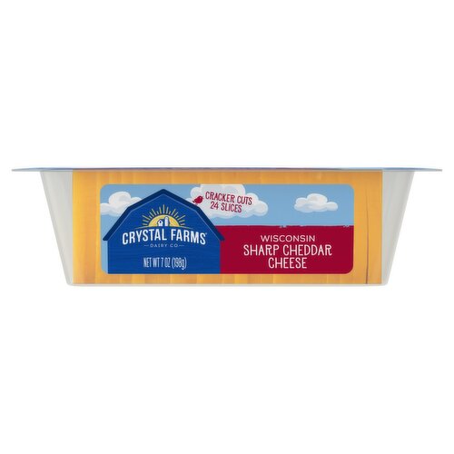 Crystal Farms Cracker Cuts Wisconsin Sharp Cheddar Cheese, 24 Count, 7 oz