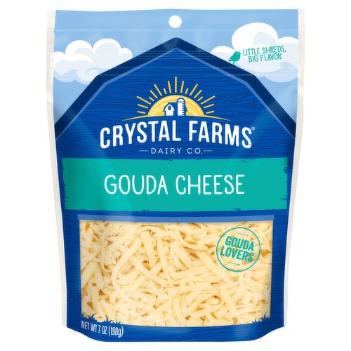 Crystal Farms Shredded Gouda Cheese, 7 oz