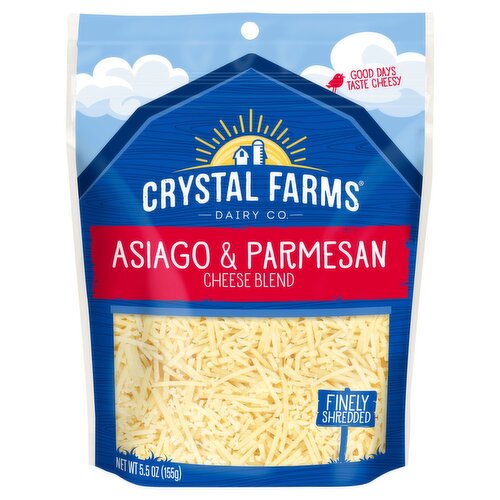 Crystal Farms Shredded Asiago & Parmesan Cheese Blend, 5.5 oz