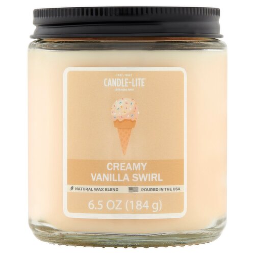 Candle-Lite Creamy Vanilla Swirl Candle, 6.5 oz