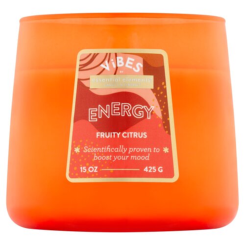 Candle-Lite Essential Elements Energy Fruity Citrus Candle, 15 oz