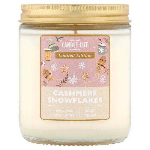 Candle-Lite Cashmere Snowflakes Candle Limited Edition, 6.5 oz