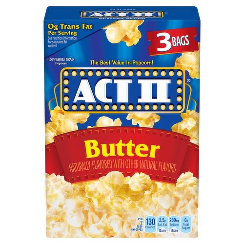Act II Butter Microwave Popcorn, 2.75 oz, 3 count
