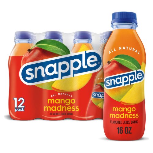 Snapple All Natural Mango Madness Juice Drink, 12 count