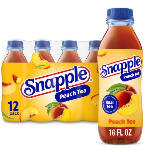 Snapple Peach Tea, 16 fl oz, 12 count