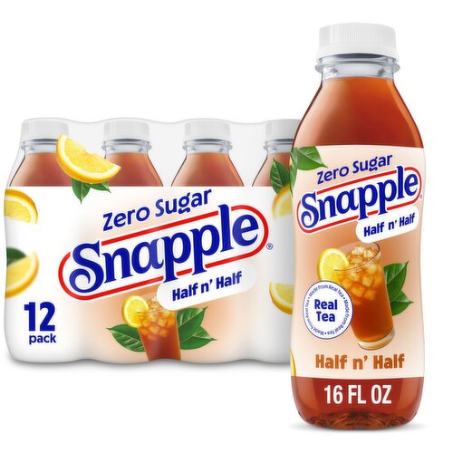 Snapple Zero Sugar Half n' Half Lemonade Iced Tea, 16 fl oz, 12 count